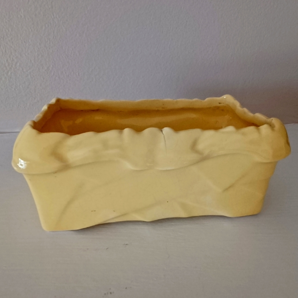 Vintage McCoy Pottery Yellow Rectangular Planter
